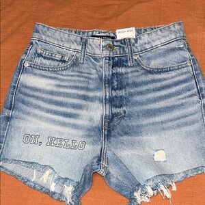 Lucky Brand High Waist Denim Shorts - Light Blue